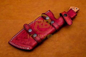 Couteau à viande artisanal en acier Damas avec manche en bois d'olivier, couteau de boucher professionnel, couteau de cuisine pour hacher, OEM - Product Image 6