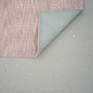 Alfombra de Lana Hecha a Mano con Diseño Abstracto, Base de Látex Ecológica, Color Lavanda Pastel Suave para Sala de Estar y Dormitorio - Product Image 6