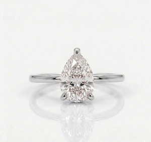 VBSR-23 IGI Certified 1CT E VS1 Clarity 18K Rose Gold Fine Jewelry Engagement Solitaire Diamond <b>Ring</b> Pear Cut Lab Grown Diamond - Product Image 1