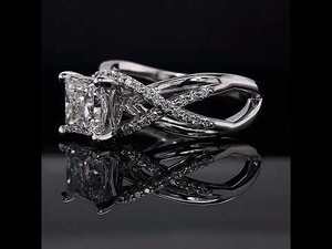 แหวนหมั้นเพชรทรงปรินเซสคัทแบบอินฟินิตี้ ดีไซน์ธรรมชาติ ทองคำแท้ 18k/22k หลายวง สำหรับผู้หญิงและเด็กผู้หญิง - Product Image 3