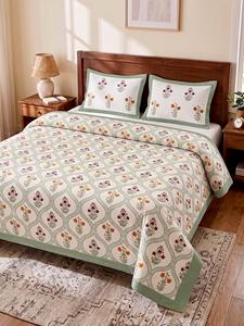 Sábanas King Size Hechas a Mano en India, 2 Fundas de Almohada Reversibles, Tela Suave Estampada, Decoración para el Hogar, Precio al por Mayor - Product Image 6