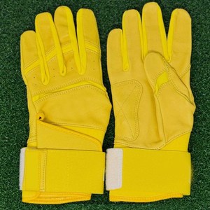 ถุงมือตีเบสบอลสีเหลืองคุณภาพสูง หนังแท้บริเวณฝ่ามือ ระบายอากาศได้ดี สไตล์มืออาชีพ อุปกรณ์ตีลูกเบสบอล ตลาดอเมริกาและยุโรป - Product Image 1