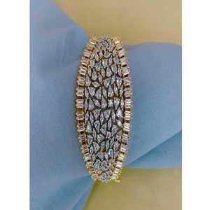 Stylish Premium Quality Gold Plated CZ Zircon <b>Charm</b> Bracelet for Women Party Occasion - Product Image 2