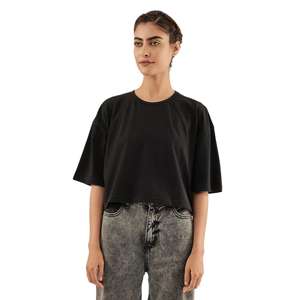 เสื้อครอปท็อปผ้าฝ้าย 100% สำหรับผู้หญิง เสื้อยืดแขนสั้นสไตล์สตรีทแวร์สำหรับฤดูร้อน เป็นมิตรกับสิ่งแวดล้อม - Product Image 2