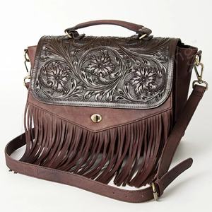 Nueva llegada Western Bohemian Cowgirl cuero de vaca bandolera bolso de mano borla flores a mano para mujeres fabricante - Product Image 1