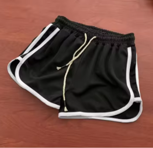 <b>Men</b> <b>Red</b> Solid Color Drawstring Waist <b>Shorts</b> With Side Stripe Casual Gym Fitness Running <b>Short</b> Pants - Product Image 3