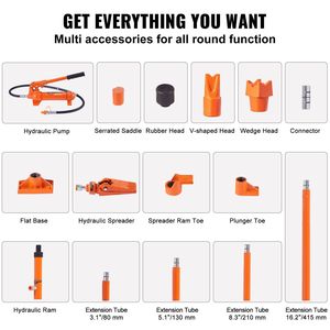 Kit Porta Power da 4 Tonnellate, Martinetto Idraulico Portatile con Tubo Olio da 3,9 Piedi/1,2 m, Attrezzatura per Riparazione Carrozzeria Auto, Valigetta per Auto - Product Image 4