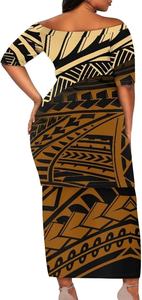 Vêtements pour femmes Robes traditionnelles polynésiennes hawaïennes à imprimé tribal pour femmes Robes de soirée Femmes grandes tailles - Product Image 3