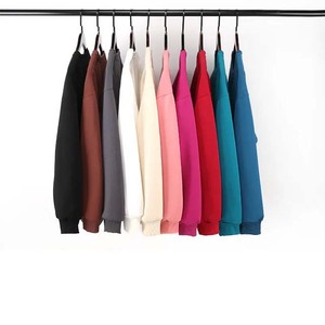 Sweat-shirt unisexe à col rond en tricot, couleur unie, décontracté, respirant, coupe classique, pour l'automne, 100% coton, prix bas, faible MOQ - Product Image 2