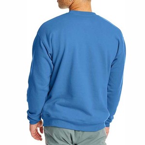 Sudadera de Cuello Redondo para Hombre, Color Sólido, Corte Regular, Felpa de Algodón, Tejido de Punto, Informal, para Otoño, Azul, MOQ Bajo - Product Image 2