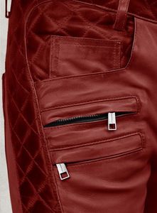 กางเกงหนังสีแดงไหม้สไตล์เอาท์โลว์ - Product Image 5