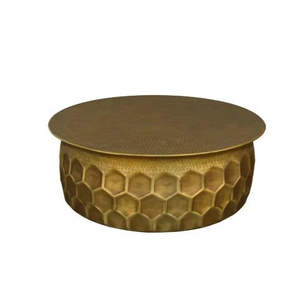 Mesa de centro grande con estructura de metal de 3 anillos para el hogar, sala de estar, villas, uso decorativo, mesa de centro con tapa de vidrio - Product Image 6