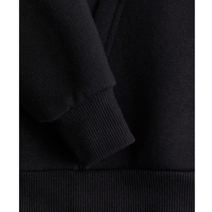 Sweat-shirt à capuche noir pour homme, coupe classique, en molleton, décontracté, avec poche kangourou, couleur unie, design tricoté, vêtement d'automne - Product Image 4