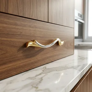Ak Brass Pure Cabinet Handle Latest Hot Selling Design Silver/Gold Finished Knob and Handle for Kitchen/Cabinet/Furniture - Product Image 5