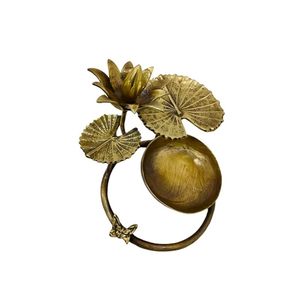 Florero de Latón con Forma de Flor de Loto, Elegante Centro de Mesa Decorativo para el Hogar y la Oficina - Product Image 3
