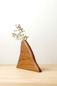 Juego de jarrones de madera acanalados de moda, hechos a mano, estilo nórdico, para decoración moderna del hogar. - Product Image 4