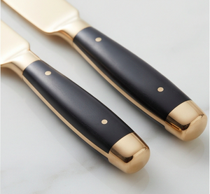 Ensemble de 9 couteaux à fromage en acier inoxydable, lame dorée, manche noir, couteaux à étaler, outils à fromage durables - Product Image 3