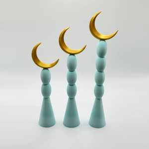 Décoration de table en forme de croissant de lune en nacre arabe, ornement de luxe fait main pour la maison, décoration de l'Aïd, Ramadan Moubarak - Product Image 3