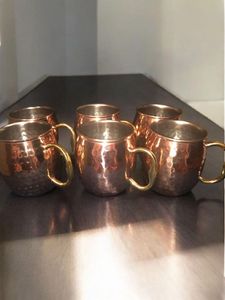 Copper Moscow mule <b>mug</b> set for elegant bonfire drink nights hammered finish metal cups durable reusable party <b>mugs</b> - Product Image 6