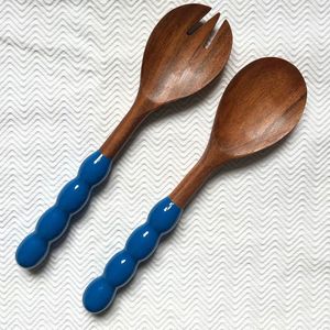 Utensilio para servir ensalada de madera y resina, estilo moderno, ideal para servir ensalada en el hogar, cocina, fiestas y eventos, a precio de fábrica. - Product Image 2