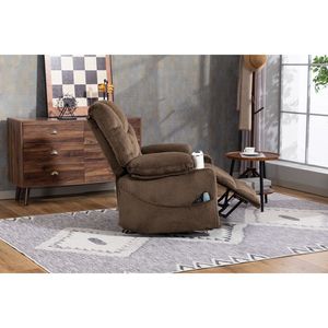 Poltrona Reclinabile Ultra Larga in Velluto con Funzione Massaggio e Riscaldamento, Funzione di Alzata Ausiliaria, Poltrona Elettrica Livi con Funzione Girevole - Product Image 3