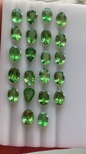 Pierres de tsavorite naturelles vert menthe personnalisées en vrac, taille ovale mixte, pierres brutes propres pour la fabrication de colliers et bijoux, vente en gros, qualité AAA - Product Image 4