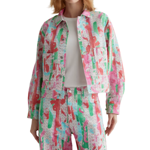 Chaqueta Corta de Mezclilla para Mujer, Estilo Utilitario, Lavada, Elegante, con Spandex/Algodón, para Trabajo, con Bolsillos, Fabricación OEM/ODM, Primavera/Verano - Product Image 1