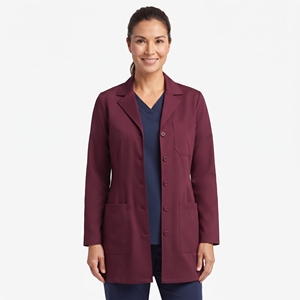 Ensemble de tenue médicale tissée pour femme, à manches longues, col en V, simple boutonnage, pour l'hôpital et le personnel infirmier - Product Image 1