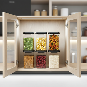 Conteneur de stockage alimentaire rectangulaire empilable transparent avec couvercle hermétique, capacité de 1100 ml / 1 kg - Product Image 6