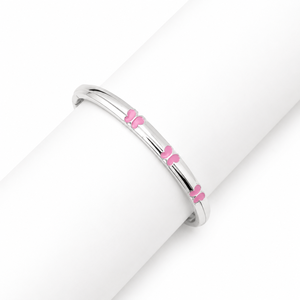 925 Sterling Silver Pink Butterfly Enamel Kids Bangle <b>Bracelet</b> High Polish <b>Cute</b> Animal Design for Girls Daily Wear Party Gift - Product Image 2