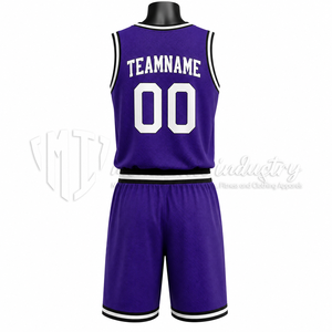 Conjunto de Uniforme de Baloncesto Morado Personalizado, Fabricante de Marca Privada OEM ODM - Product Image 2