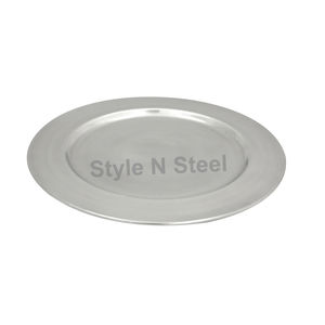 Plato de Servir Redondo Grande de Acero Inoxidable de 33 cm, Plato de Cena Pulido para Hotel, Restaurante y Catering - Product Image 2
