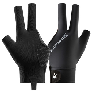 Gants de billard noirs à 3 doigts, respirants, antidérapants, pour la prise du bâton de billard, ajustables et extensibles pour le snooker - Product Image 5