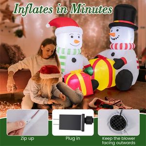 Pupazzo di Neve Gonfiabile Natalizio da 1,5 Metri per Decorazioni Esterne con Scatole Regalo - Product Image 3