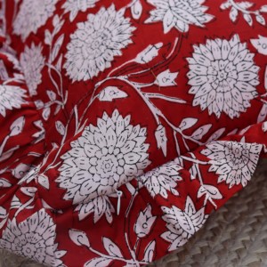 Housses de coussin carrées de luxe style bohème indien en coton à volants, imprimées au bloc, pour la maison et l'hôtel, 100% coton - Product Image 3