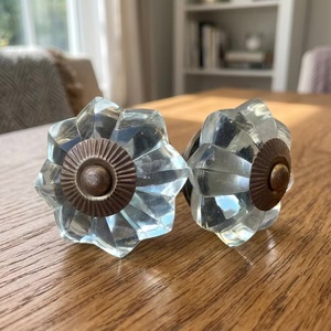 Elegant Exported Crystal Melon Cutting <b>Ceramic</b> <b>Knobs</b> Industrial Quality Kitchen Bedroom <b>Drawer</b> Cabinet Handle Pulls Beads Art CK - Product Image 5