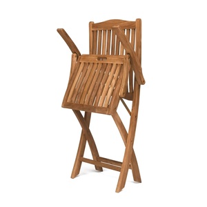 Sillón Plegable de Teca para Exteriores, Diseño Moderno, Patas Tipo Sable, Madera Sólida, Asiento Ecológico, Cómodo y Portátil, Muebles para Parque - Product Image 4