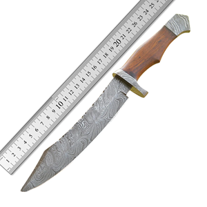 Cuchillos LEGACY BLADES, Cuchillo de Caza Fijo de Acero de Damasco Hecho a Mano, Mango de Madera, para Campamento, Supervivencia al Aire Libre, Fabricante OEM - Product Image 5