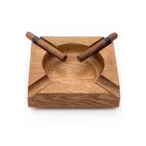 Cenicero Redondo de Madera Estilo Americano Hecho a Mano, Regalos para el Hogar, Hotel, Restaurante, Decoración - Product Image 4