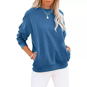 เสื้อสเวตเชิ้ตโอเวอร์ไซส์ทรงหลวม ผ้าคอตตอนหนานุ่ม ซักแล้วไม่หด คอวี แขนยาว ไซส์ใหญ่พิเศษสำหรับผู้หญิง สไตล์เกาหลี - Product Image 6