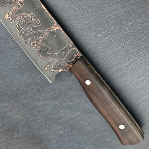 Cuchillo de Cocina Profesional de Cobre Damasco con Mango de Madera Cómodo para un Procesamiento Eficiente de Alimentos - Product Image 6