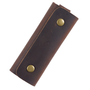 Vintage High Quality Genuine Leather Full Grain <b>Key</b> <b>Ring</b> Sleeve Durable Button Small Keychain <b>Bag</b> Car Case Fashion <b>Key</b> Pouch - Product Image 2