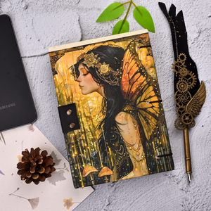 Journal artisanal Enchanted Fairy |   Carnet d'art fantastique A5 avec cadenas vintage |   Journal en papier fait main de 100 pages pour écrire, cadeau - Product Image 5
