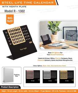 Calendario de Escritorio Premium con Deslizador de Fecha y Mes para Decoración de Oficina en Casa, Calendario Perpetuo de Metal - Product Image 3