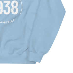 Unisex White Crewneck <b>Light</b> Blue Sweatshirt <b>Circle</b> Embroidered Graphic Fleece Pullover Long Sleeve Casual Fashion Apparel - Product Image 6