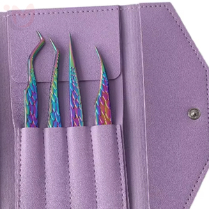 Pinzas para Pestañas, Juego de 5 Pinzas para Extensiones de Pestañas, Acero Inoxidable Japonés, Punta Curva y Lisa, 5 Pinzas para Pestañas 90 - Product Image 2