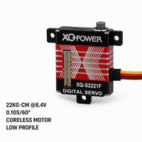 Pièces d'avion RC Servo 22KG XQ-POWER XQ-S2221F Boîtier plat Servo numérique sans noyau Engrenage en acier inoxydable Étanche 1/12 Voiture