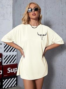 Camisetas Oversize para Mujer, Camiseta con Estampado de Calavera de Vaca, Estilo Vaquero Occidental, Atuendo Vintage para Conciertos, Tops para Amantes de la Música - Product Image 2