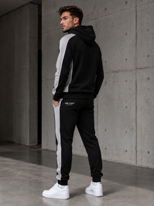 VIBE <b>CRAFT</b> Men's Hooded Tracksuit Black Gray Full Sleeve Zipper Casual Joggers Sweatshirt <b>Set</b> Autumn Wear cheap price wholesale - Product Image 3