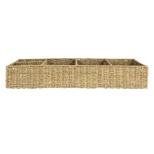 Sisu Handicraft Hand Woven Natural Seagrass <b>Storage</b> <b>Basket</b> 5 Sections Eco-Friendly Handle Modern <b>Rectangle</b> Design Multifunction - Product Image 5